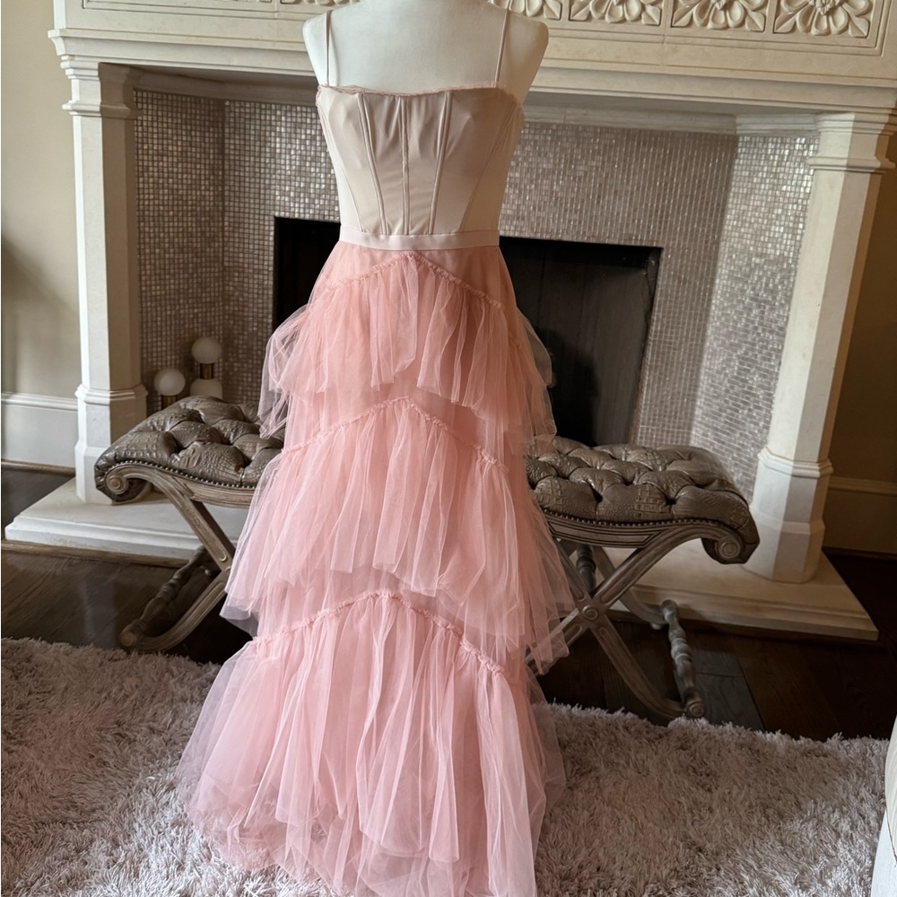 punk corset tulle maxi dress